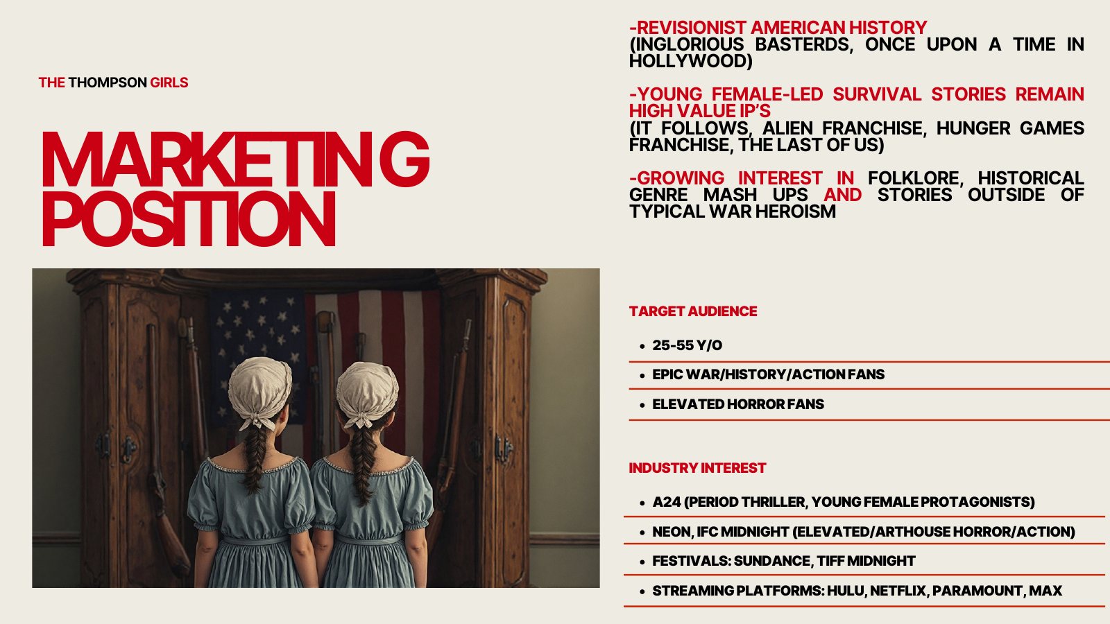 The Thompson Girls pitch deck, page 9 of 12